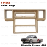 กรอบวิทยุ ครอบช่องวิทยุ 1 ชิ้น สีเนื้อ สำหรับ Mitsubishi Cyclone L200 Pick Up Mighty Max L200 ปี 1987-1996